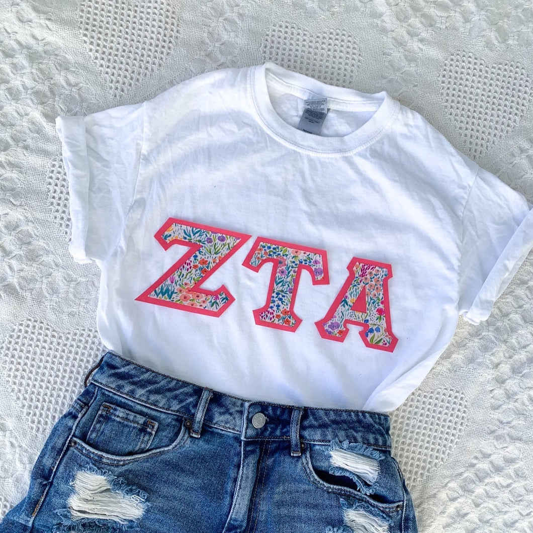 Modern Floral Sorority Letters